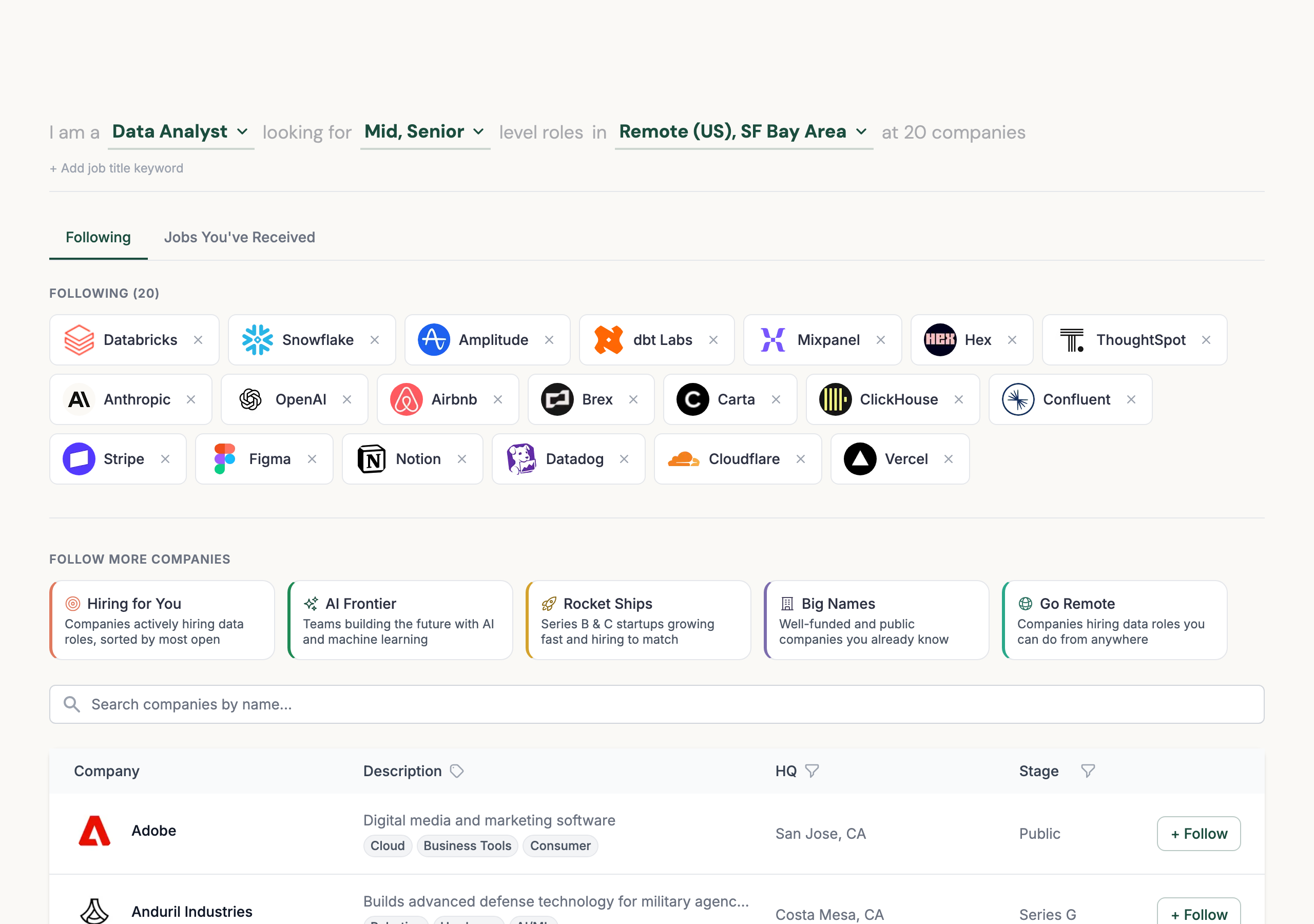 ApplyFYI companies browser