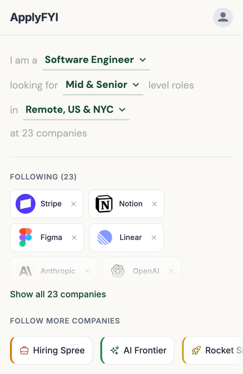 ApplyFYI companies browser