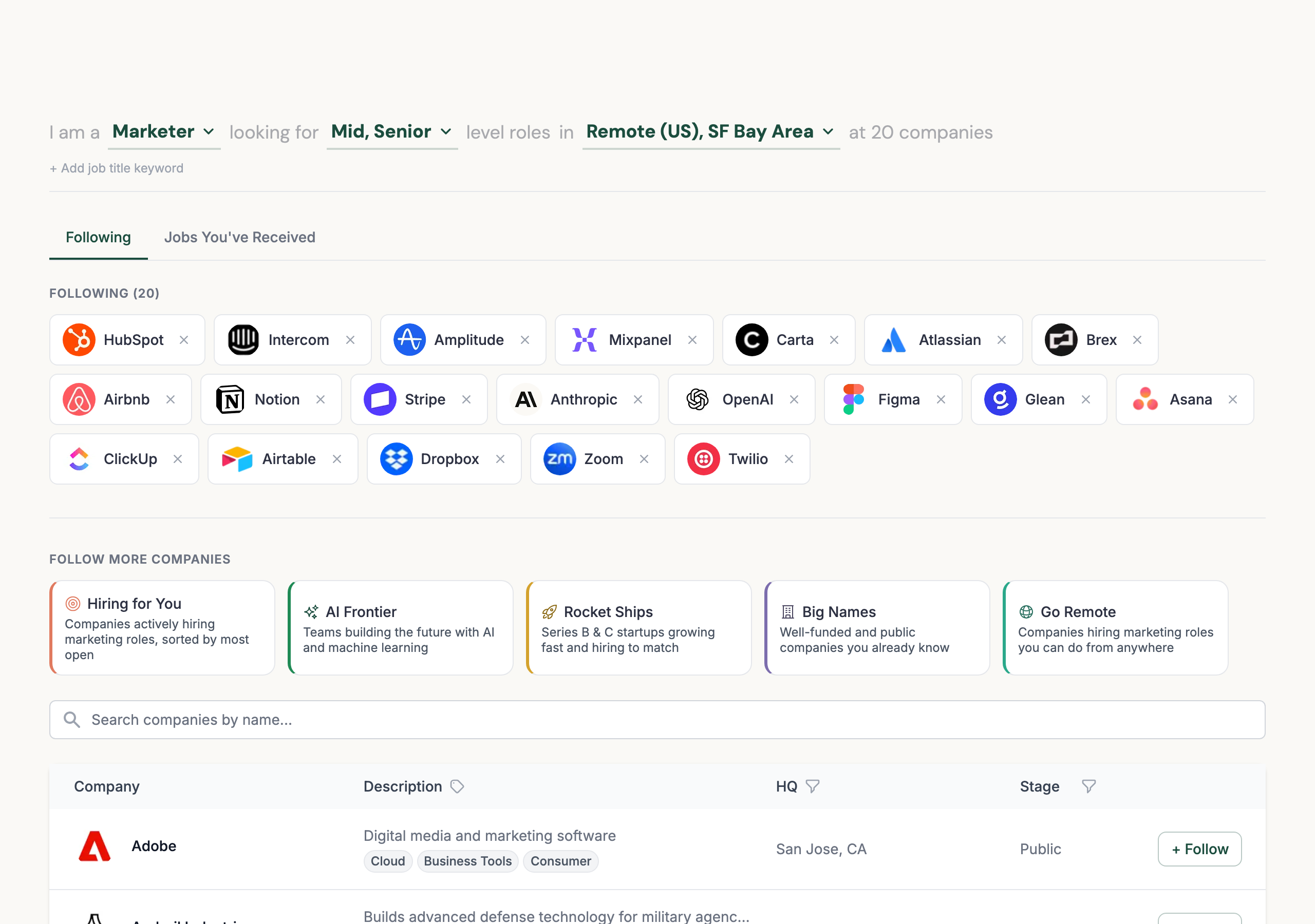ApplyFYI companies browser