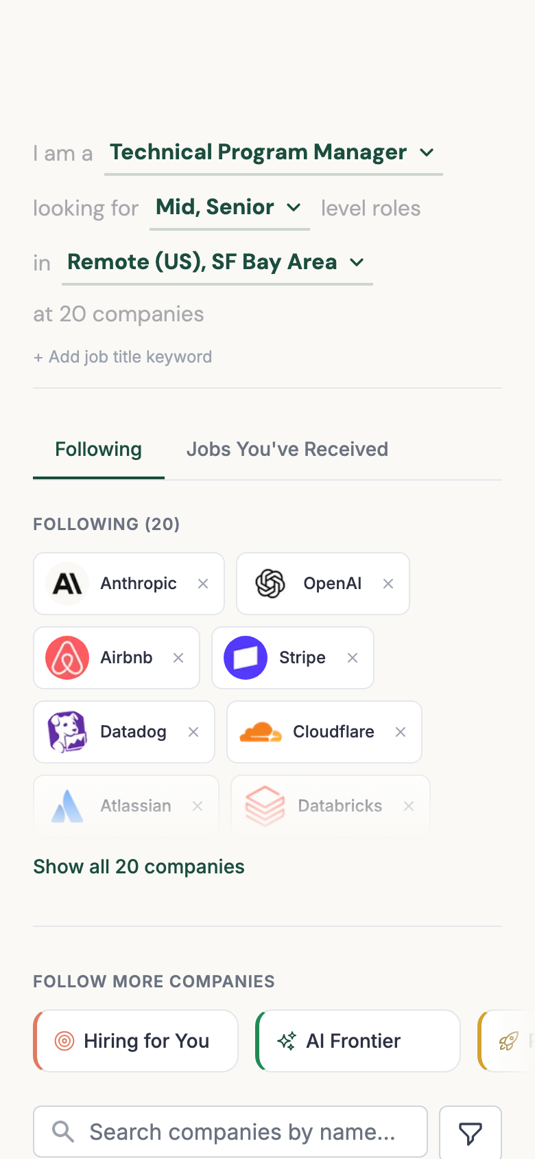 ApplyFYI companies browser